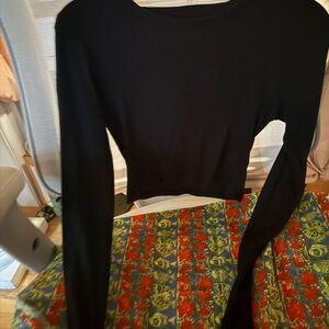 Madewell Black Fitted Crop Bodysuit